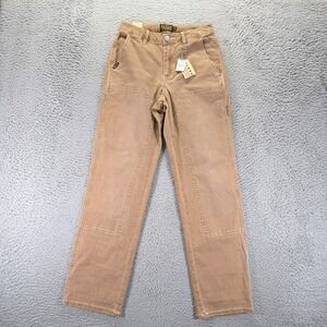 Five Star General Pant Women 3 Brown Cotton Carpenter Straight Relaxed High-Rise